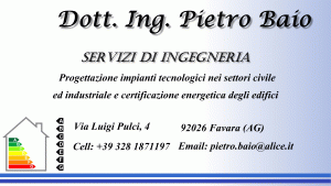Certificazione energetica sugli edifici  PIETRO BAIO