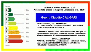 Certificazione energetica GEOM. CLAUDIO CALIGARI