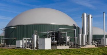 Ricercatori esaminano le apparecchiature di un impianto sperimentale per la produzione di bioenergia.