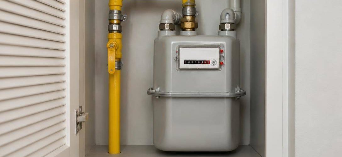 Persona controlla il termostato del riscaldamento e le spese domestiche.